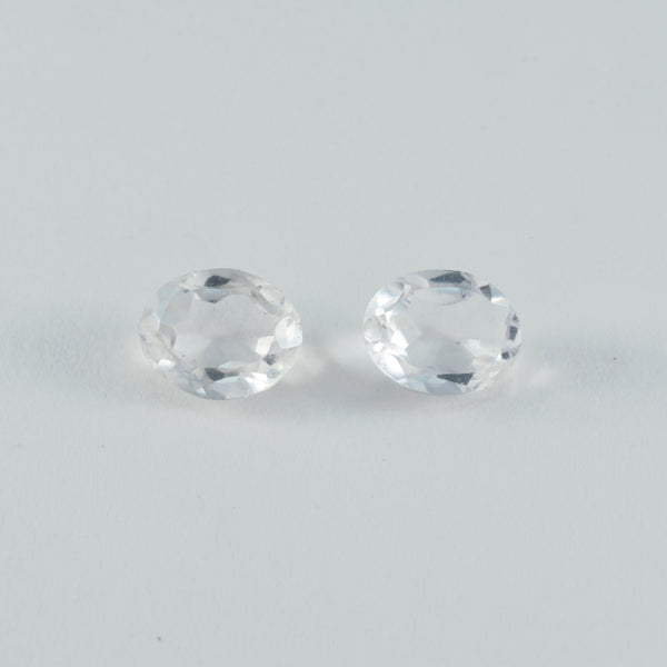 Crystal Quartz 1PC Large 8x12 MM Oval Faceted White Luster Semi Precious Loose Gemstones