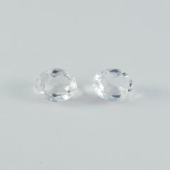 Crystal Quartz 1PC Large 8x12 MM Oval Faceted White Luster Semi Precious Loose Gemstones