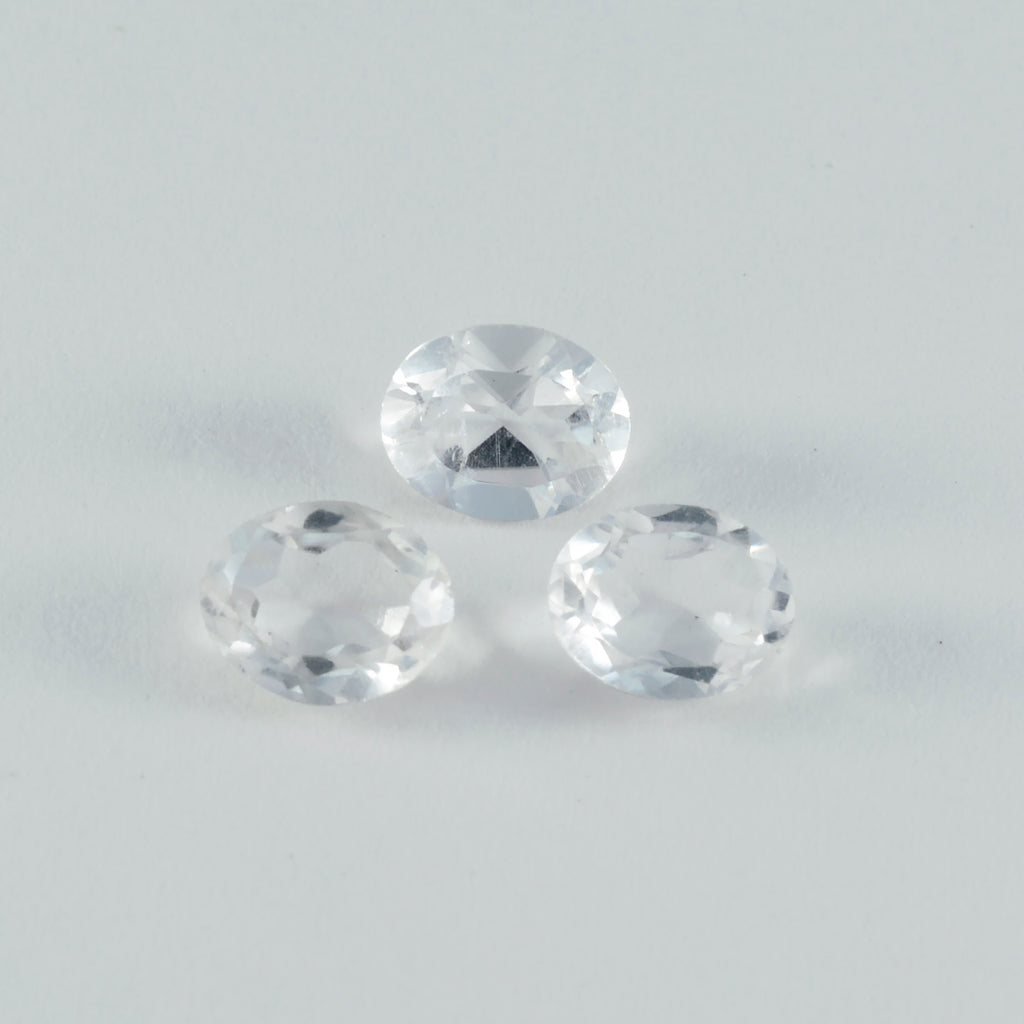 Crystal Quartz 1PC Large 8x12 MM Oval Faceted White Luster Semi Precious Loose Gemstones