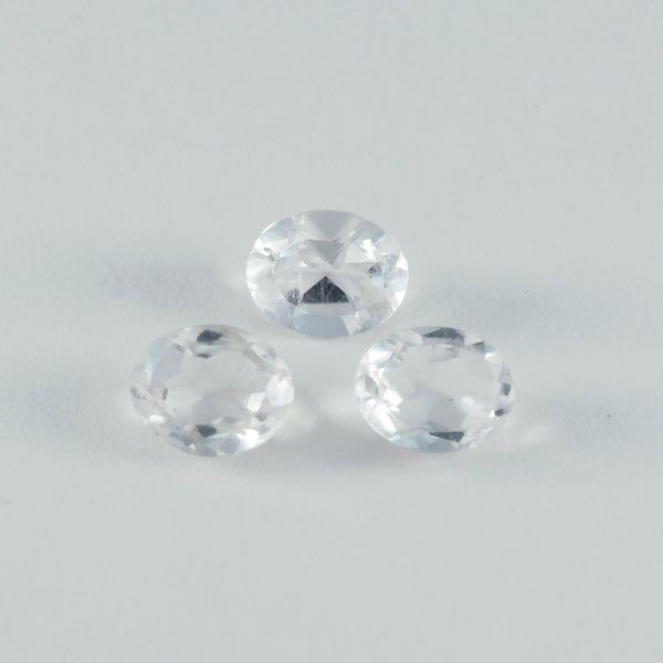 Crystal Quartz 1PC Large 8x12 MM Oval Faceted White Luster Semi Precious Loose Gemstones
