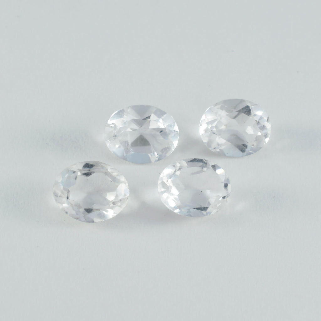 Crystal Quartz 1PC Large 8x12 MM Oval Faceted White Luster Semi Precious Loose Gemstones