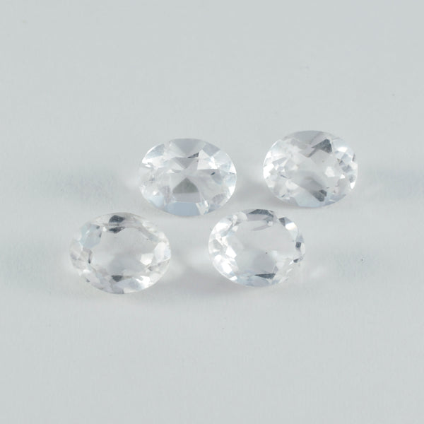 Crystal Quartz 1PC Large 8x12 MM Oval Faceted White Luster Semi Precious Loose Gemstones