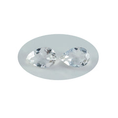 Crystal Quartz 10PC Tiny 3x5 MM Pear Faceted White Lustrous Semi Precious Gems