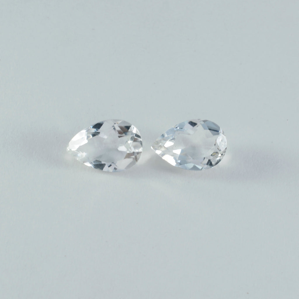 Crystal Quartz 1PC Chunky 12x16 MM Pear Faceted White Splendid Semi Precious Gems