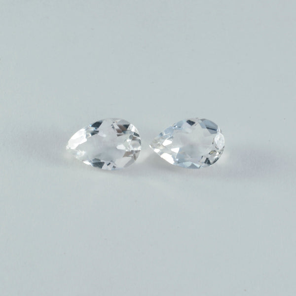 Crystal Quartz 1PC Chunky 12x16 MM Pear Faceted White Splendid Semi Precious Gems