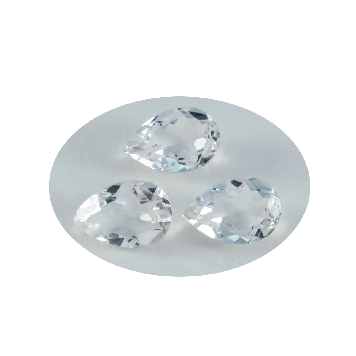 Crystal Quartz 1PC Chunky 13x18 MM Pear Faceted White Luster Semi Precious Loose Gems