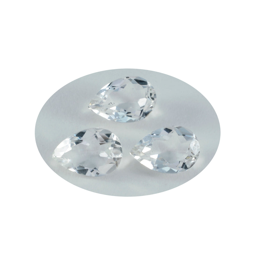 Crystal Quartz 1PC Chunky 13x18 MM Pear Faceted White Luster Semi Precious Loose Gems