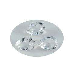 Crystal Quartz 1PC Chunky 13x18 MM Pear Faceted White Luster Semi Precious Loose Gems
