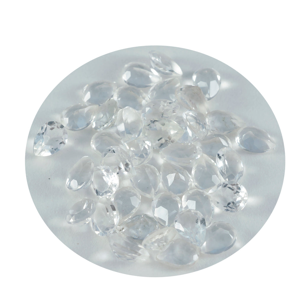 Crystal Quartz 1PC Small 6x8 MM Pear Faceted White High Quality Semi Precious Loose Gemstones