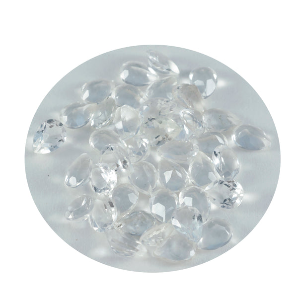 Crystal Quartz 1PC Small 6x8 MM Pear Faceted White High Quality Semi Precious Loose Gemstones