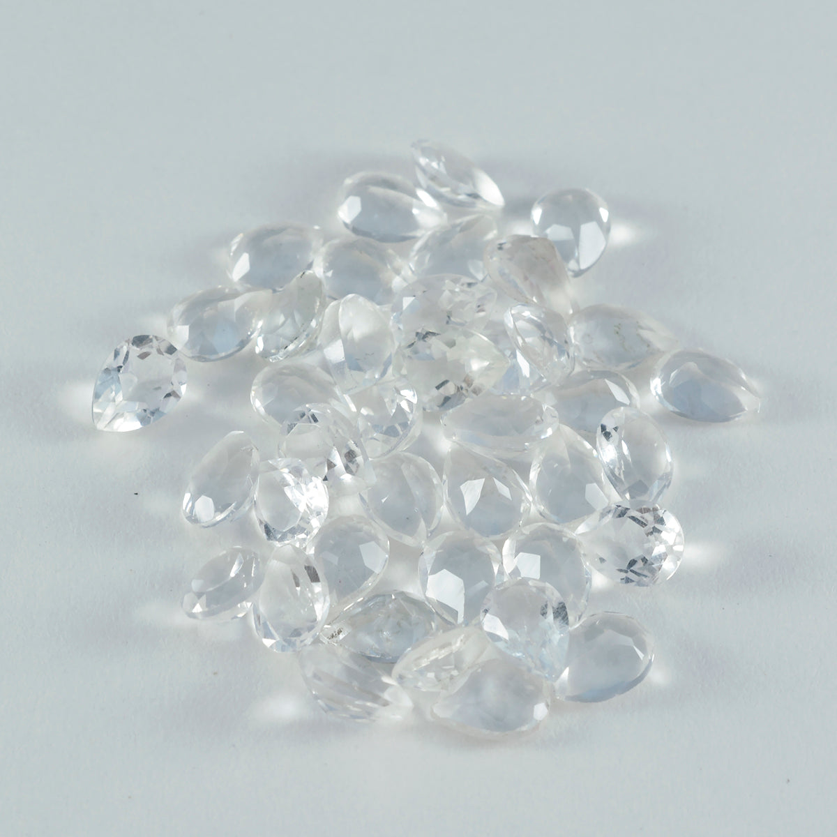 Crystal Quartz 1PC Small 6x8 MM Pear Faceted White High Quality Semi Precious Loose Gemstones