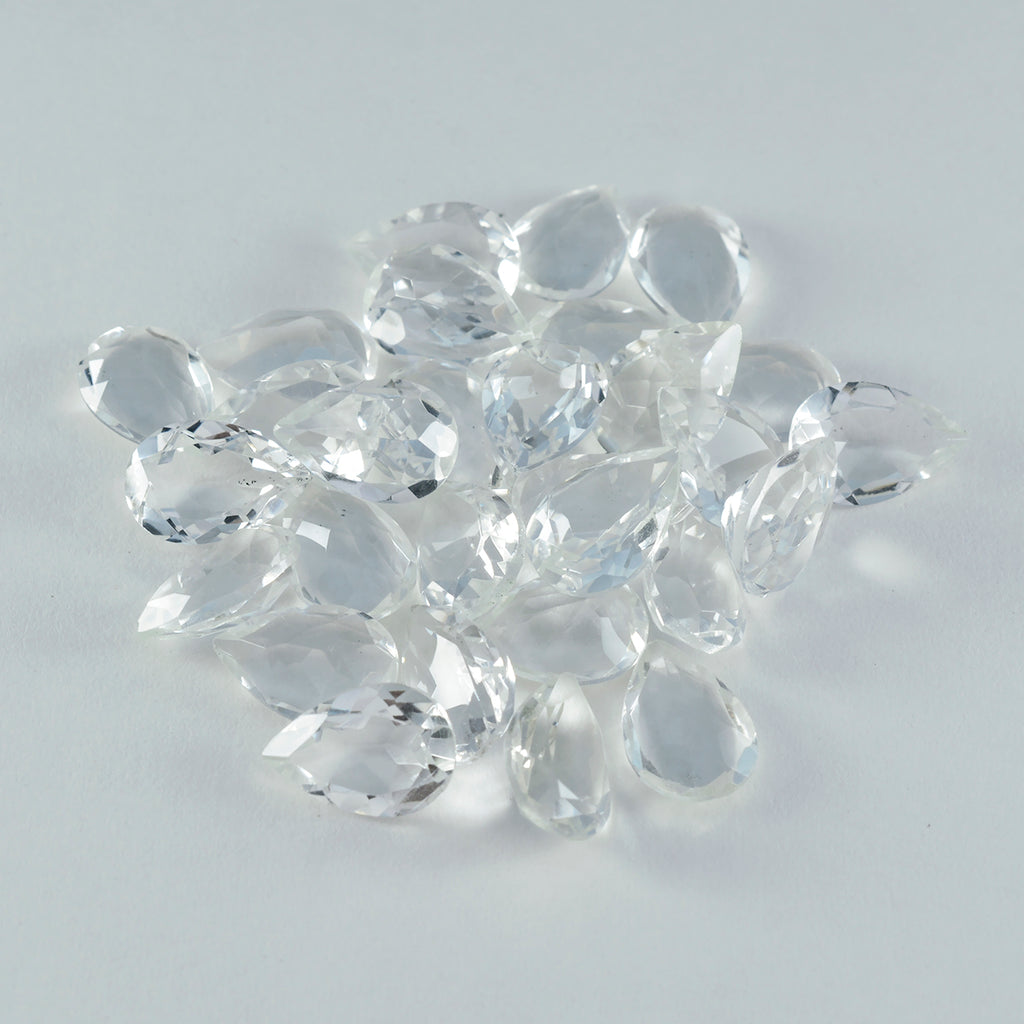 Crystal Quartz 1PC Small 7x9 MM Pear Faceted White Genuine Semi Precious Loose Gems