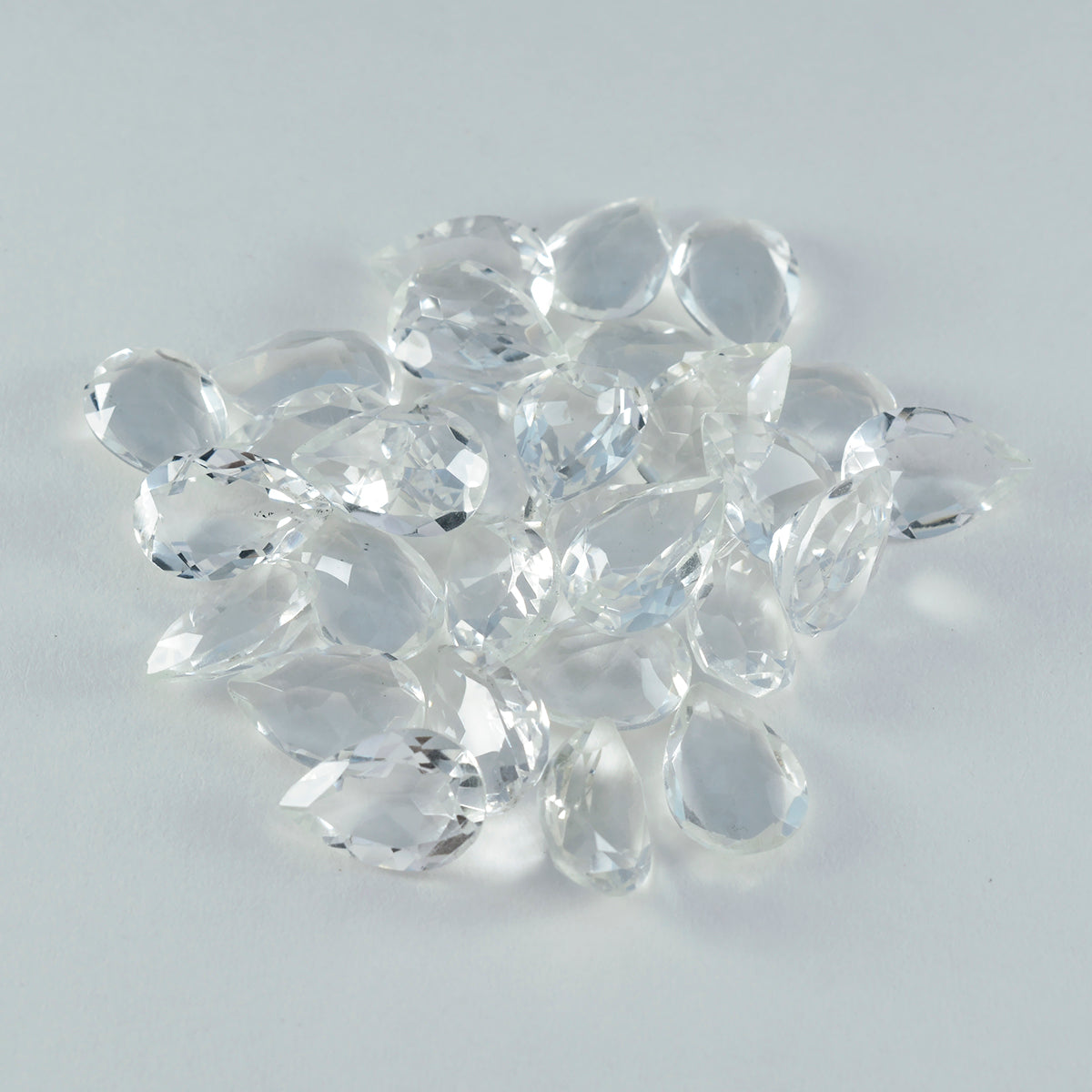 Crystal Quartz 1PC Large 8x12 MM Pear Faceted White Brilliant Semi Precious Loose Gems Huvudsaklig produktbild