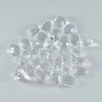 Crystal Quartz 1PC Medium 8x10 MM Pear Faceted White Pure Semi Precious Loose Gemstones