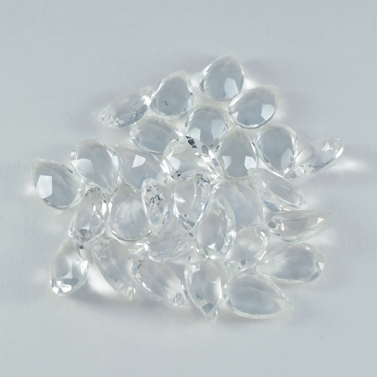 Crystal Quartz 1PC Medium 8x10 MM Pear Faceted White Pure Semi Precious Loose Gemstones