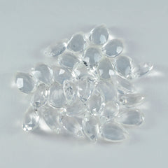 Crystal Quartz 1PC Medium 8x10 MM Pear Faceted White Pure Semi Precious Loose Gemstones