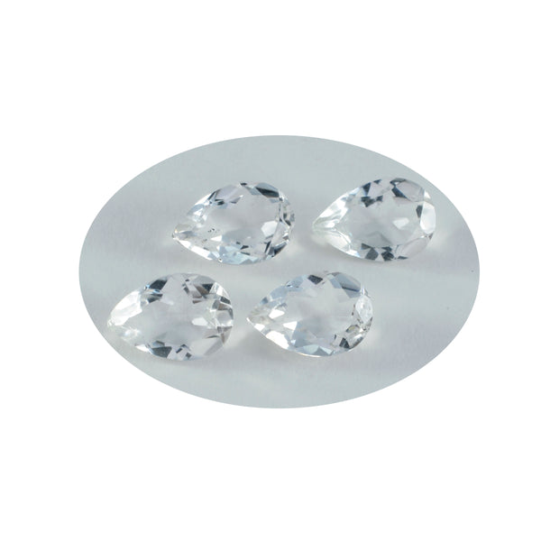 Crystal Quartz 1PC Large 8x12 MM Pear Faceted White Brilliant Semi Precious Loose Gems