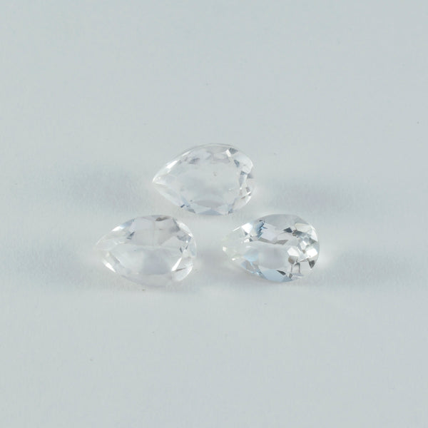 Crystal Quartz 1PC Large 10x12 MM Pear Faceted White Sparkling Semi Precious Loose Gemstone