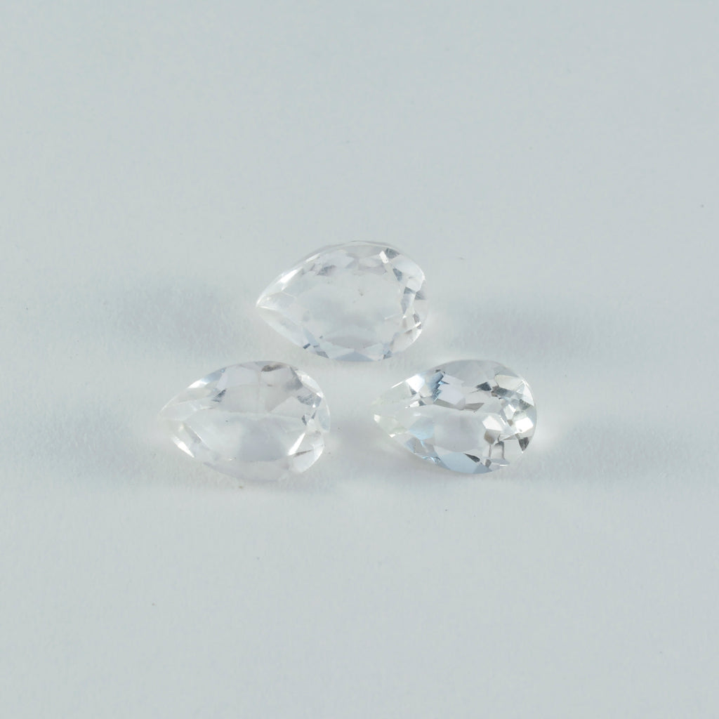 Crystal Quartz 1PC Chunky 12x16 MM Pear Faceted White Splendid Semi Precious Gems