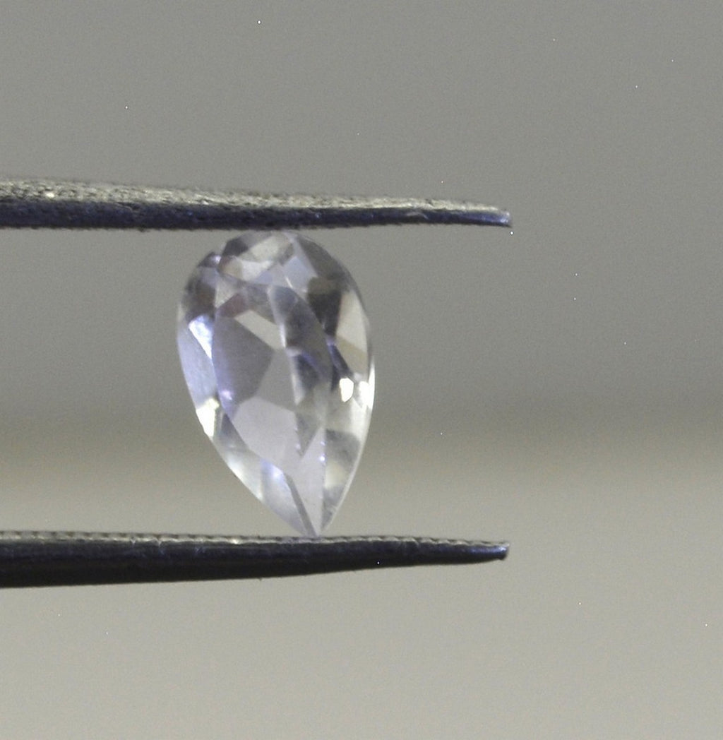 Crystal Quartz 1PC Chunky 13x18 MM Pear Faceted White Luster Semi Precious Loose Gems