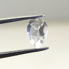 Crystal Quartz 1PC Chunky 15x20 MM Pear Faceted White Lustrous Semi Precious Loose Gemstone