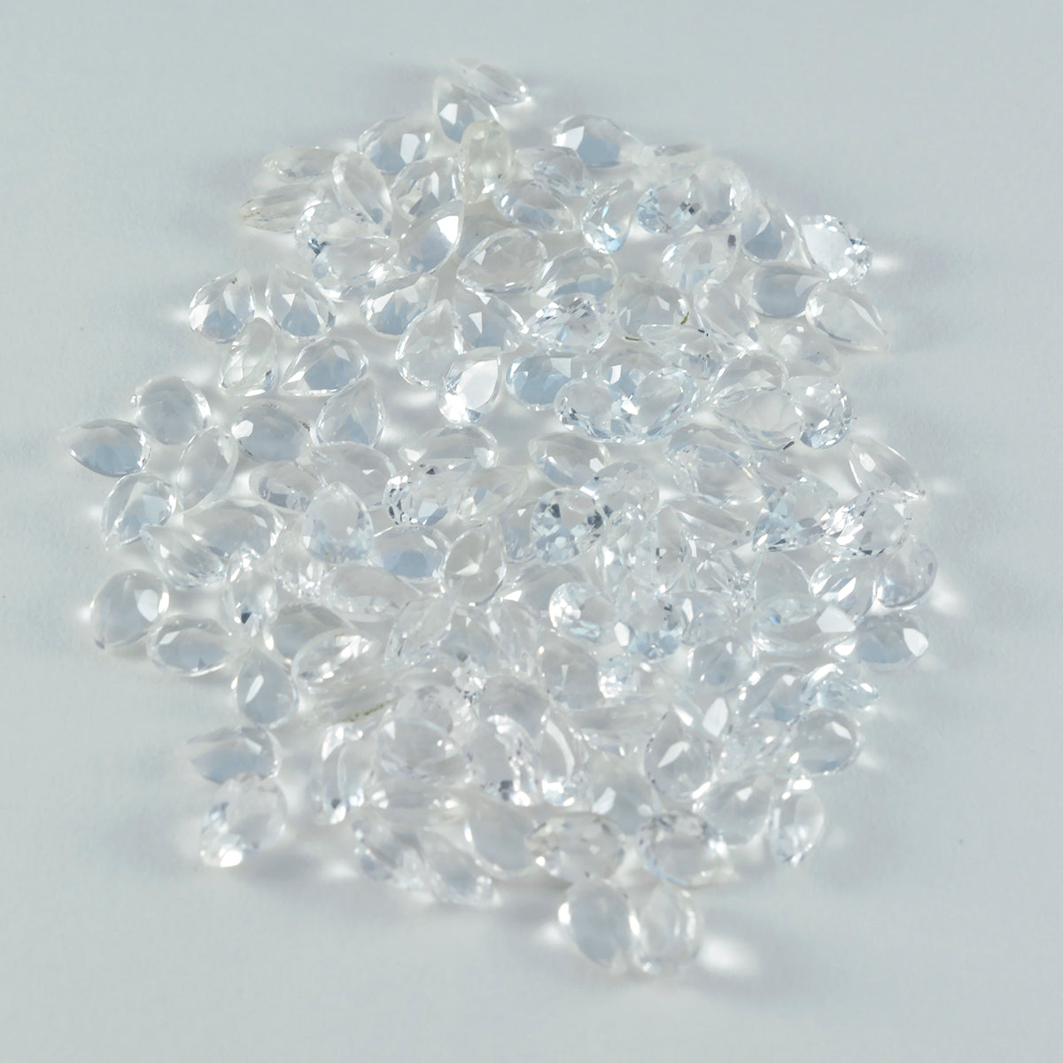 Crystal Quartz 10PC Tiny 4x6 MM Pear Faceted White Shine Semi Precious Loose Gems