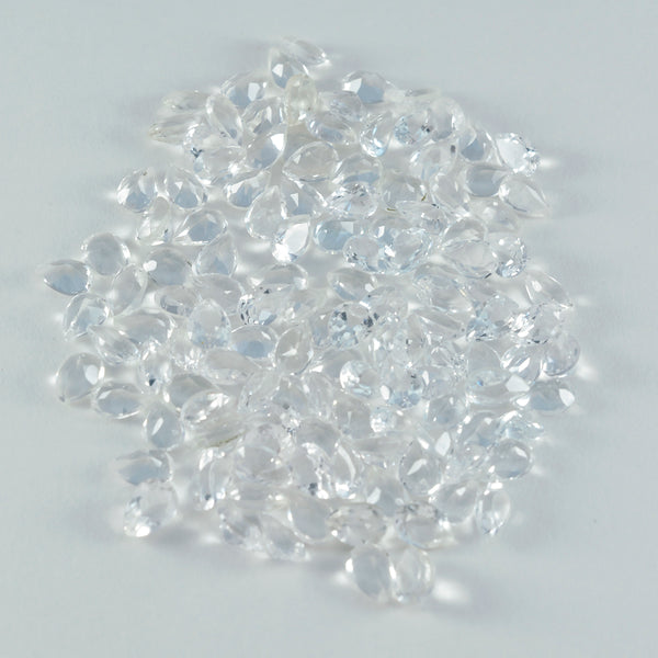 Crystal Quartz 10PC Tiny 4x6 MM Pear Faceted White Shine Semi Precious Loose Gems