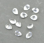 Crystal Quartz 1PC Small 6x8 MM Pear Faceted White High Quality Semi Precious Loose Gemstones
