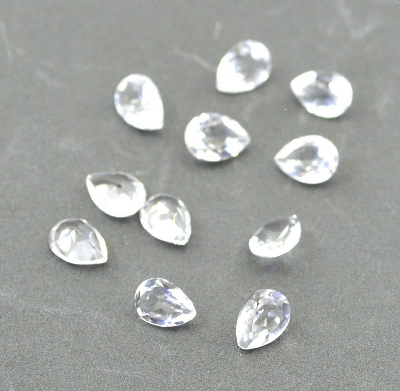 Crystal Quartz 1PC Small 6x8 MM Pear Faceted White High Quality Semi Precious Loose Gemstones