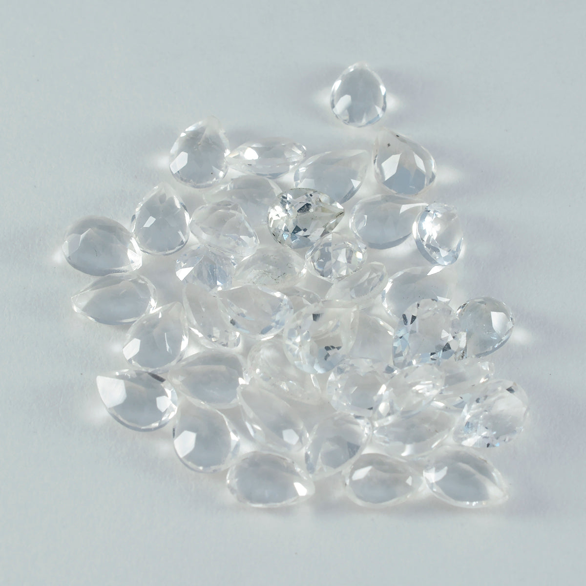 Crystal Quartz 1PC Small 6x9 MM Pear Faceted White Natural Semi Precious Gems