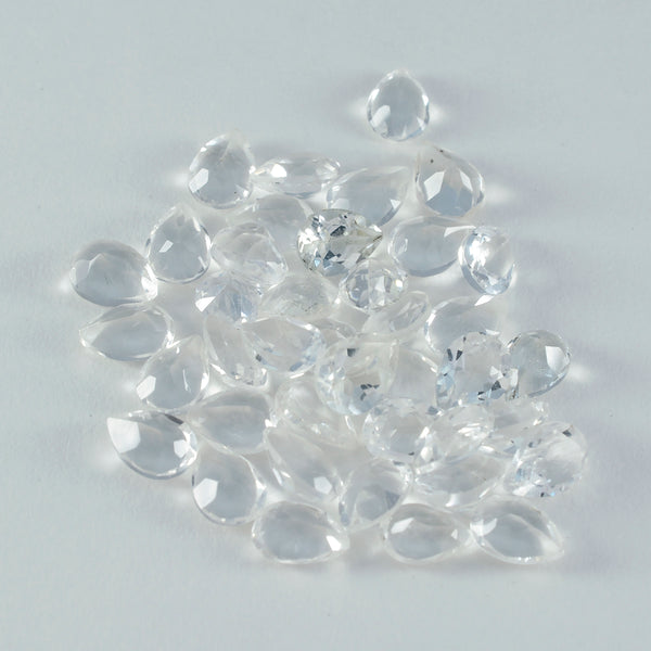 Crystal Quartz 1PC Small 6x9 MM Pear Faceted White Natural Semi Precious Gems
