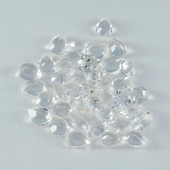 Crystal Quartz 1PC Small 6x9 MM Pear Faceted White Natural Semi Precious Gems