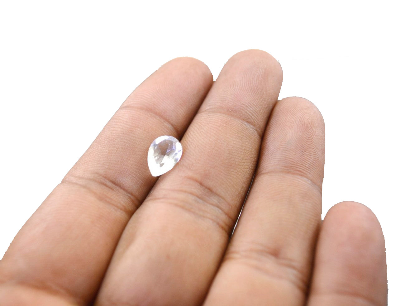 Crystal Quartz 1PC Medium 7x10 MM Pear Faceted White Superior Semi Precious Loose Gemstone