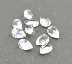 Crystal Quartz 1PC Small 7x9 MM Pear Faceted White Genuine Semi Precious Loose Gems