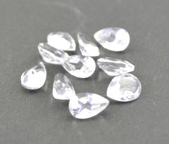 Crystal Quartz 1PC Medium 8x10 MM Pear Faceted White Pure Semi Precious Loose Gemstones