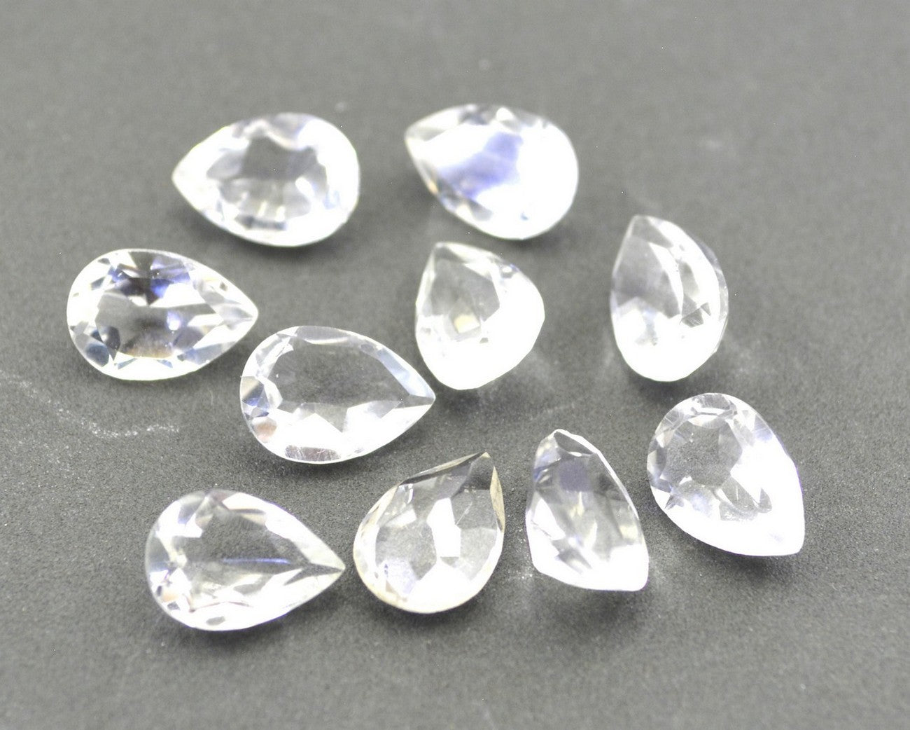 Crystal Quartz 1PC Large 9x11 MM Pear Faceted White Fiery Semi Precious Gems Главное изображение товара