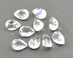 Crystal Quartz 1PC Large 9x11 MM Pear Faceted White Fiery Semi Precious Gems