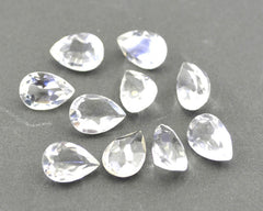 Crystal Quartz 1PC Large 9x11 MM Pear Faceted White Fiery Semi Precious Gems