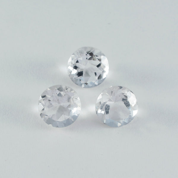 Crystal Quartz 1PC Large 10x10 MM Round Faceted White Shine Semi Precious Loose Gemstones