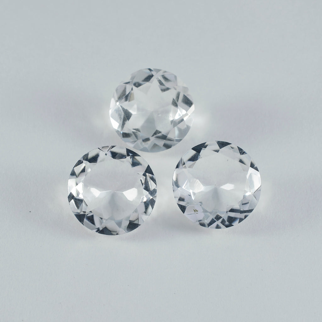Crystal Quartz 10PC Tiny 3x3 MM Round Faceted White Fiery Semi Precious Gems