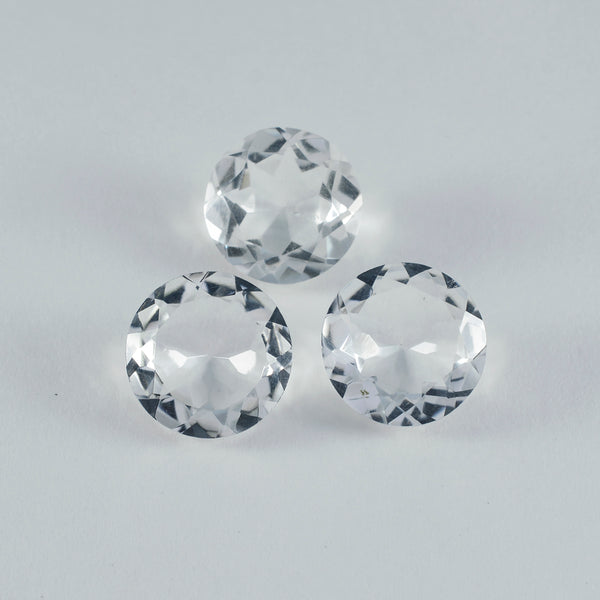 Crystal Quartz 10PC Tiny 3x3 MM Round Faceted White Fiery Semi Precious Gems