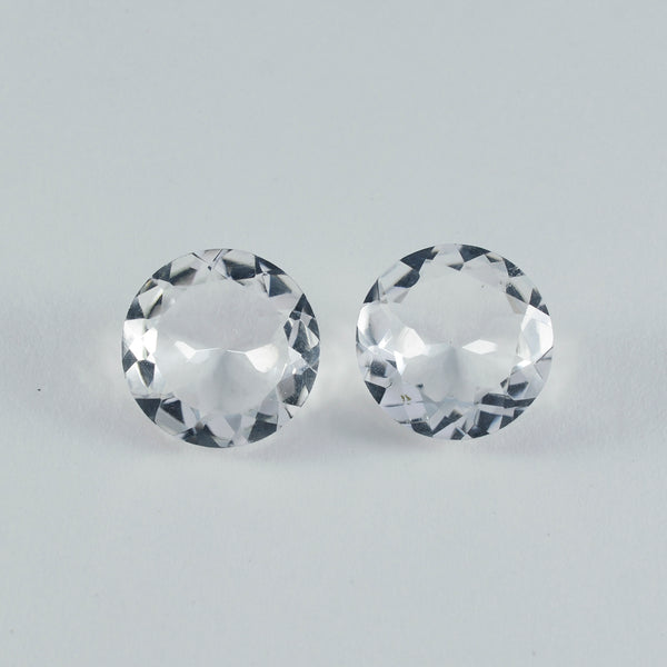 Crystal Quartz 1PC Small 7x7 MM Round Faceted White Splendid Semi Precious Gems