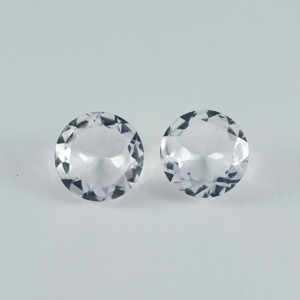 Crystal Quartz 1PC Medium 9x9 MM Round Faceted White Lustrous Semi Precious Loose Gemstone