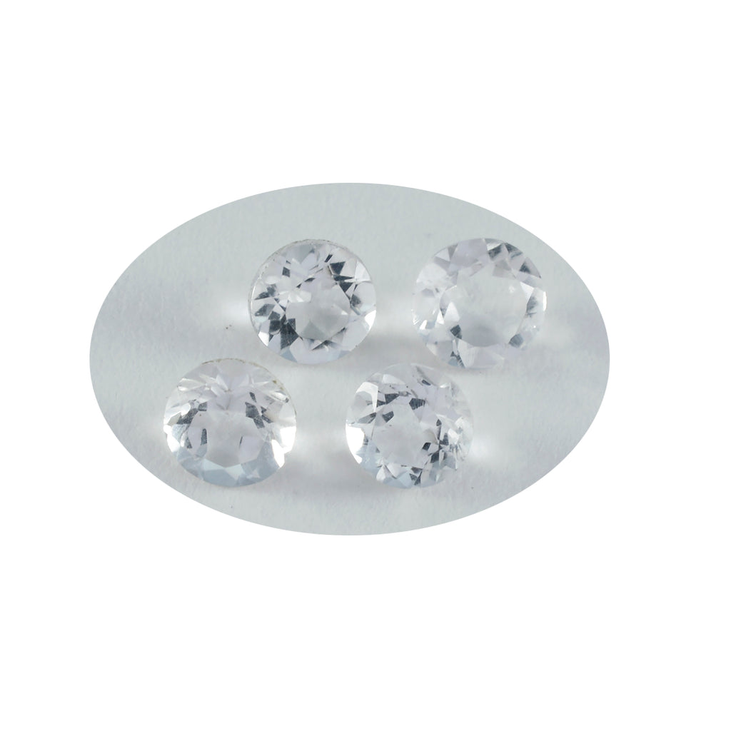 Crystal Quartz 1PC Small 7x7 MM Round Faceted White Splendid Semi Precious Gems