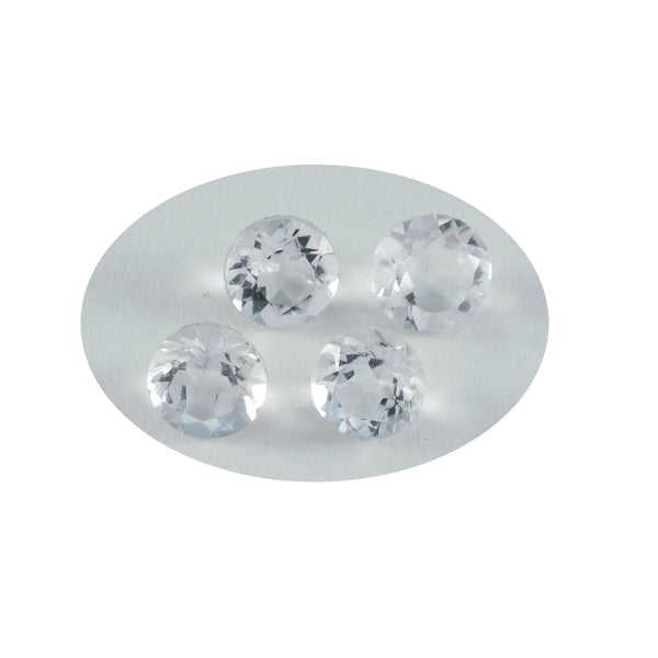 Crystal Quartz 1PC Small 7x7 MM Round Faceted White Splendid Semi Precious Gems
