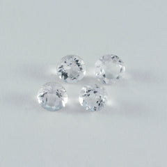 Crystal Quartz 1PC Small 8x8 MM Round Faceted White Luster Semi Precious Loose Gems