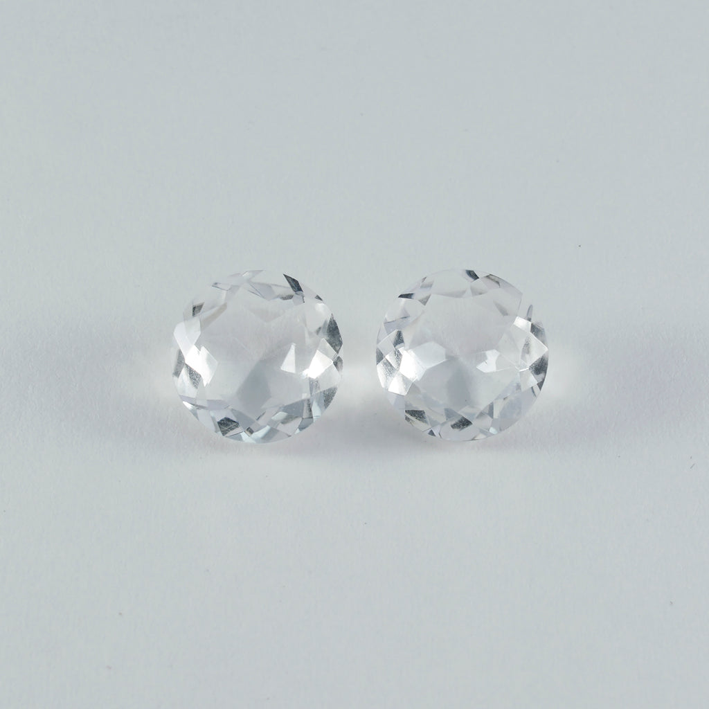 Crystal Quartz 1PC Chunky 13x13 MM Round Faceted White Natural Semi Precious Loose Gemstone