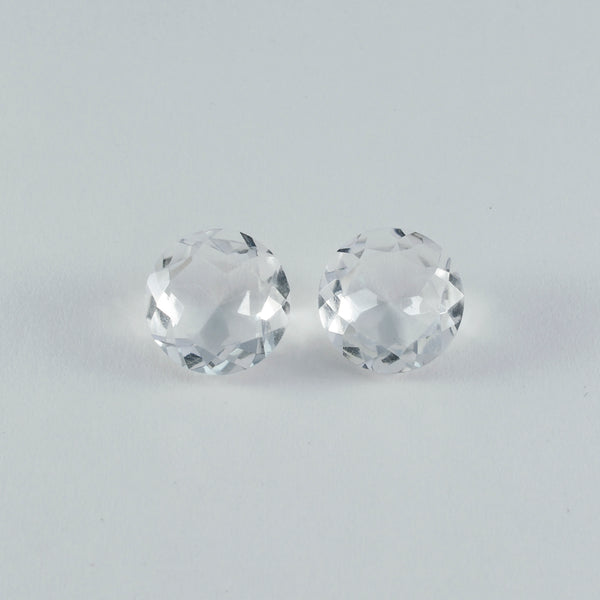 Crystal Quartz 1PC Chunky 13x13 MM Round Faceted White Natural Semi Precious Loose Gemstone