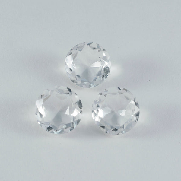 Crystal Quartz 1PC Chunky 14x14 MM Round Faceted White Genuine Semi Precious Loose Gemstones