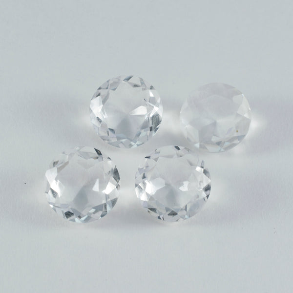 Crystal Quartz 1PC Chunky 14x14 MM Round Faceted White Genuine Semi Precious Loose Gemstones